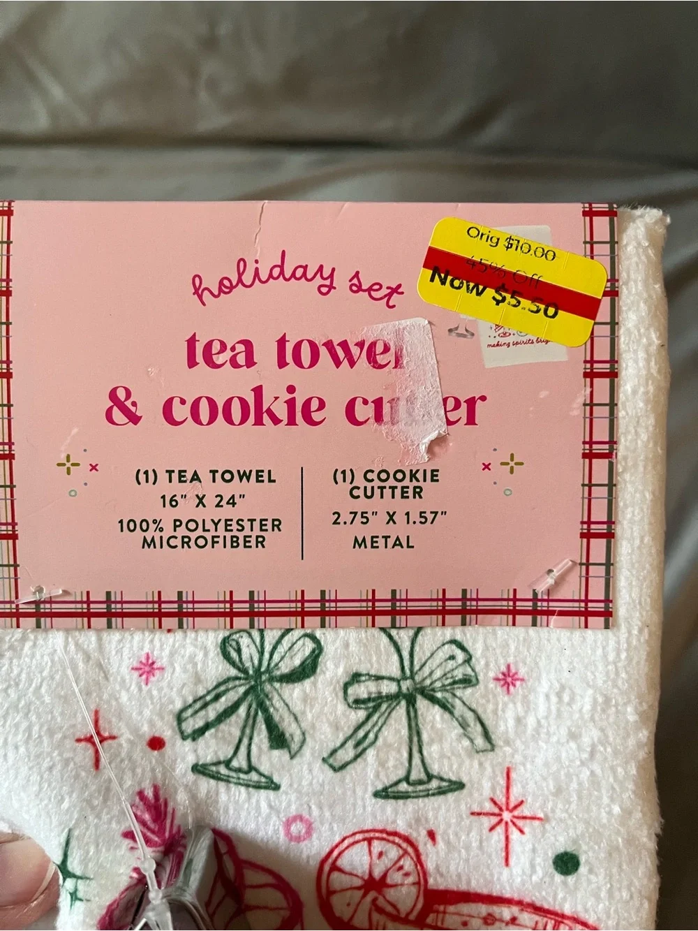 Red Monogrammed Holiday Hand Towel Set